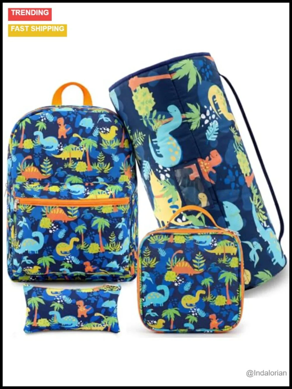 4-Piece Kids Backpack Set with Nap Mat, Lunch Bag, Pencil Case